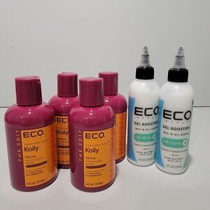Eco Style 6pc Bundle Texture Edit Koily Shine Serum & Gel Booster Curl Revival
